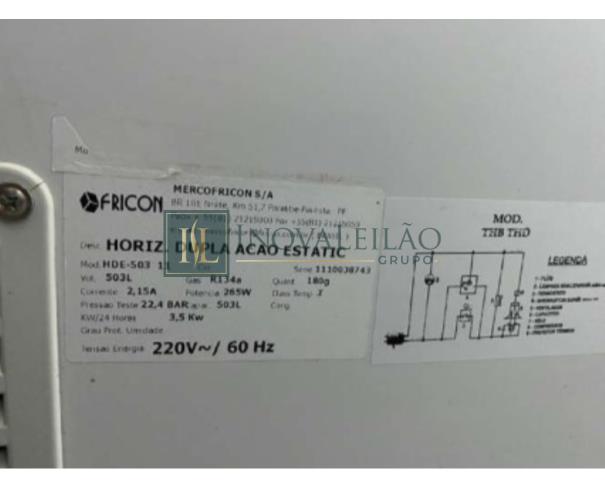 Foto de 02  Freezers horizontais de dupla ação, marca Fricon, 521 L E 503 L 